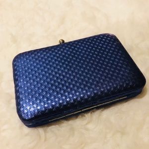Sapphire Blue Clutch w/ Silver-tone Hardware